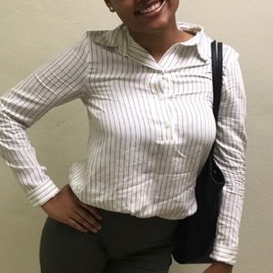 Striped-Collared Shirt